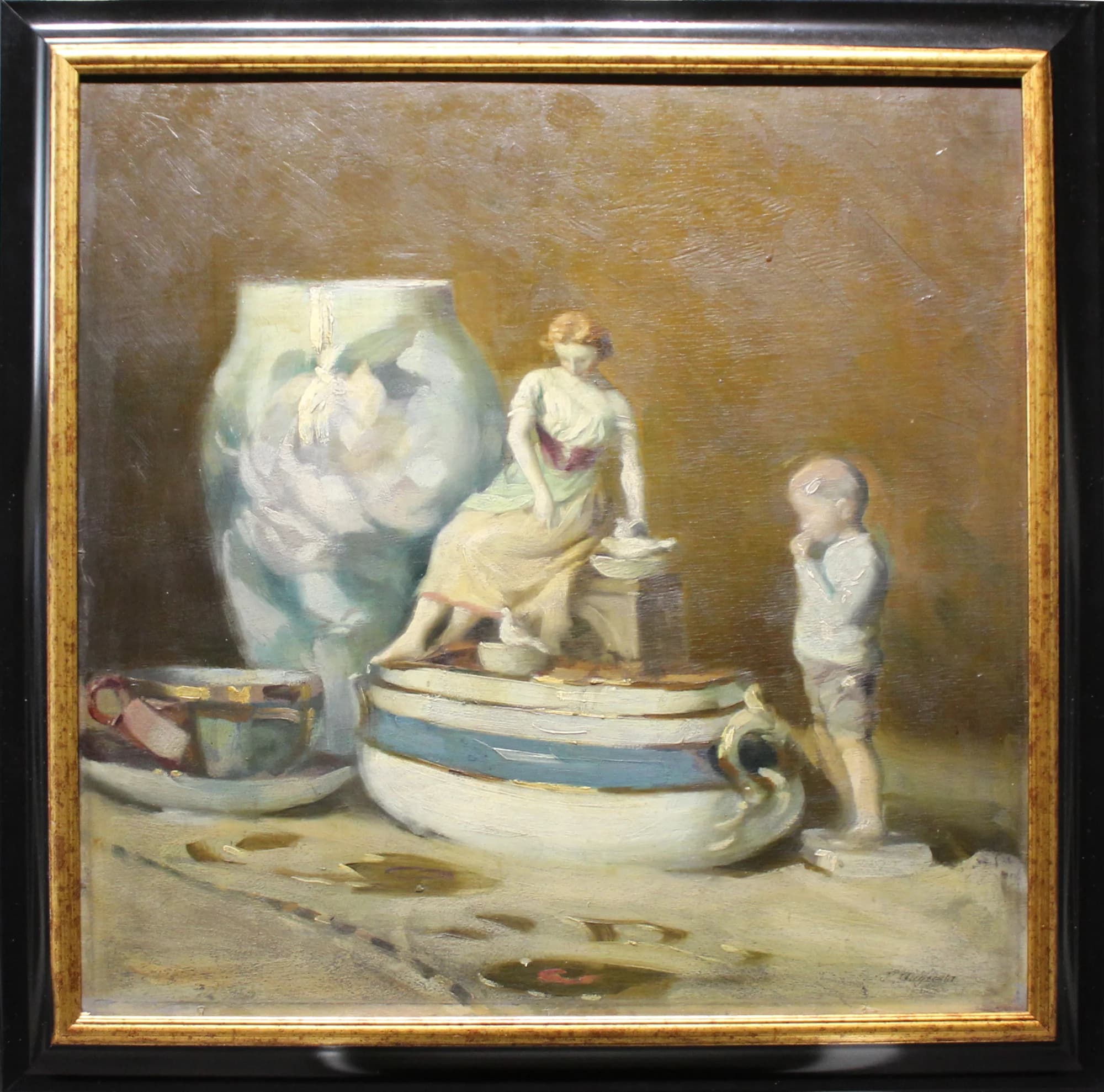 Karel Augusta (1883 - 1974) / Zátišie s porcelánovými figúrkami  - 1