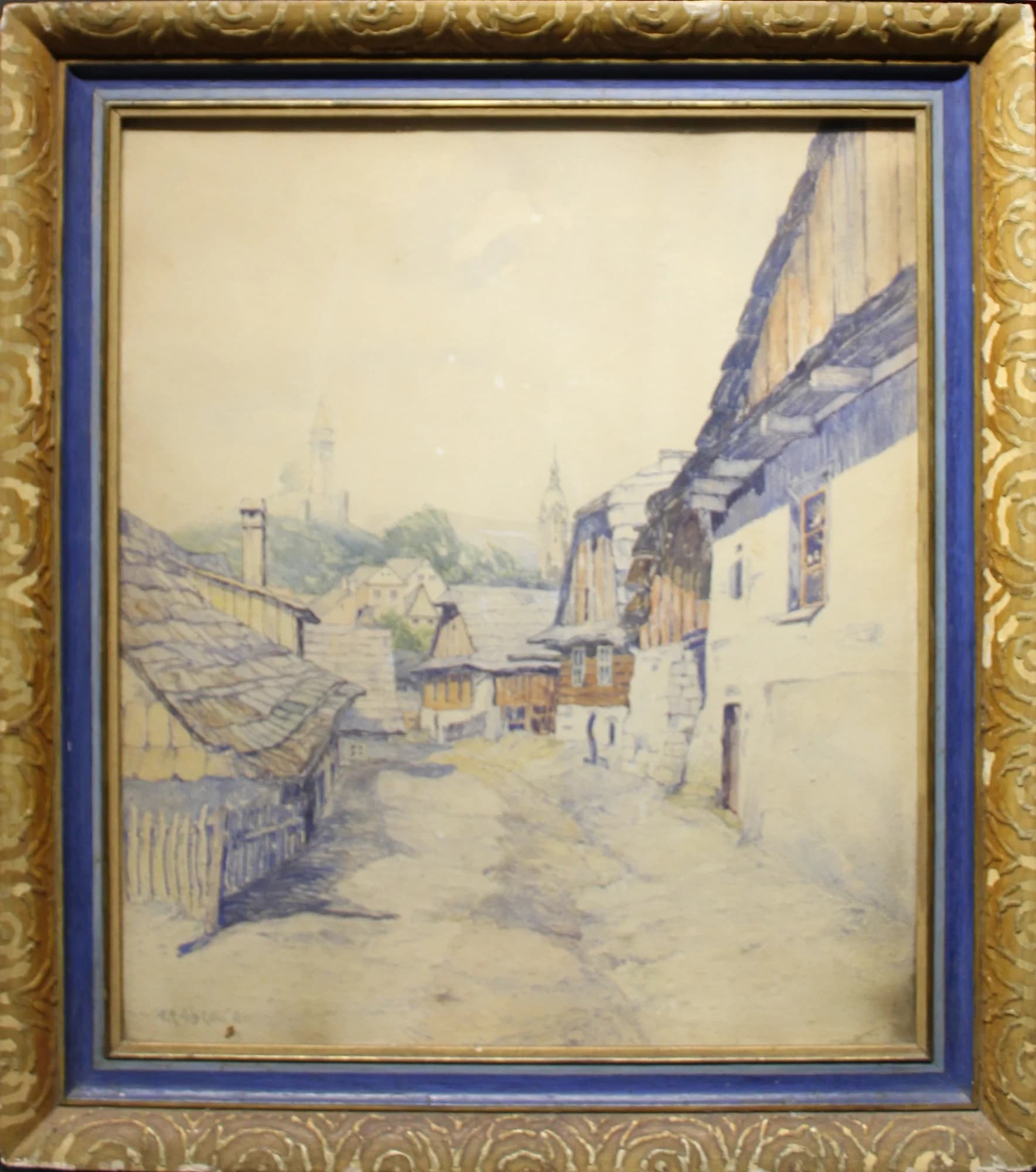 Martin Benka (1888 - 1971) / Chalupy s kostolom - 1
